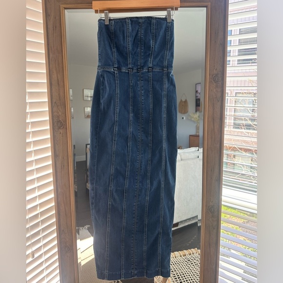 Reformation Anais Strapless Denim Midi Dress - Picture 5 of 10